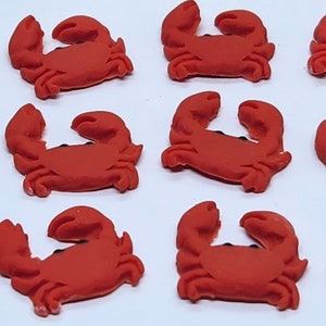Crab Fondant Cupcake Toppers 12 Cake Decorations Edible Red Beach Crustacean Animals image 3