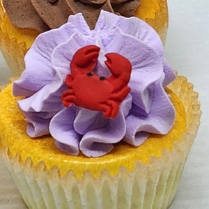 Crab Fondant Cupcake Toppers 12 Cake Decorations Edible Red Beach Crustacean Animals image 7