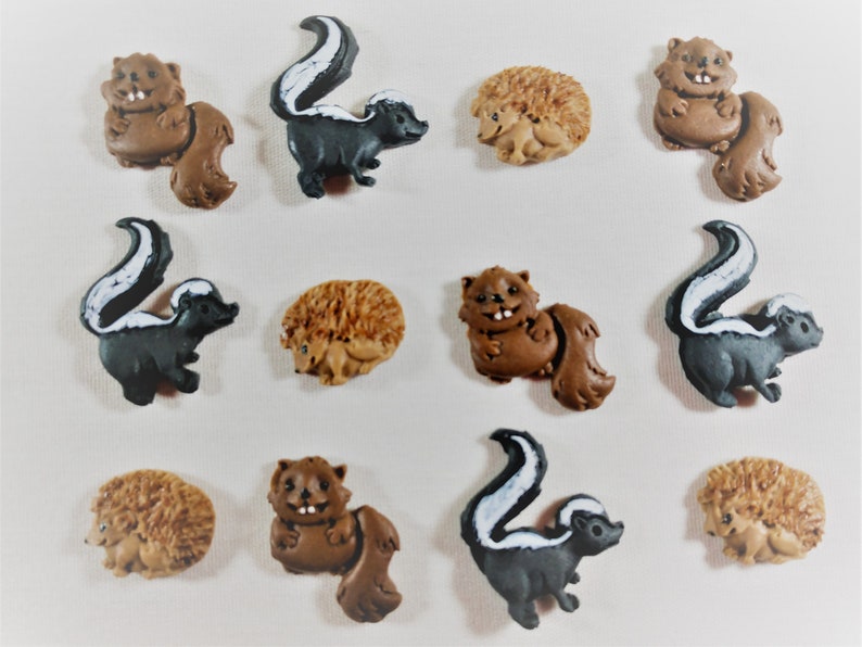 Fondant Woodland Animals Edible Cupcake Toppers Cake Etsy