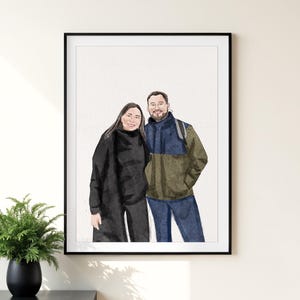 Custom Watercolor Portrait from Photo, Personalized Gift for Boyfriend, Sketch from Photo, Wedding Anniversary Gift for Him, Husband Gift