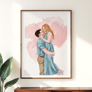 Personalized Watercolor Painting, Custom Portrait from Photo, Personalized Gift for Girlfriend, Anniversary Gift for Her, Portrait Painting