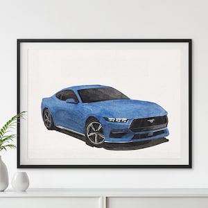 Custom Car Watercolor Portrait: Personalized Car Guy Gift, Painting from Photo