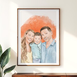 Custom Watercolor Painting, Personalized Gift for Parents, Portrait Painting from Photo, Father&#39;s Day Gift, Unique Family Gift, Dad Gift