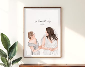 Personalisiertes Portrait als Hochzeitsbild, Mutter der Braut, Brautmutter