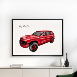 Custom Watercolor Car Portrait from Photo: Personalized Car Lover Gift