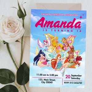Winx Club, Winx, Invito compleanno Winx Club, Invito Winx Club, Compleanno Winx Club, Festa Winx Club, Invito mobile Winx Club