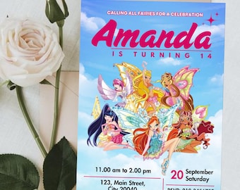 Winx Club, Winx, Winx Club Birthday Invitation, Winx Club Invitation, Winx Club Birthday, Winx Club Party, Winx Club Mobile Invitation
