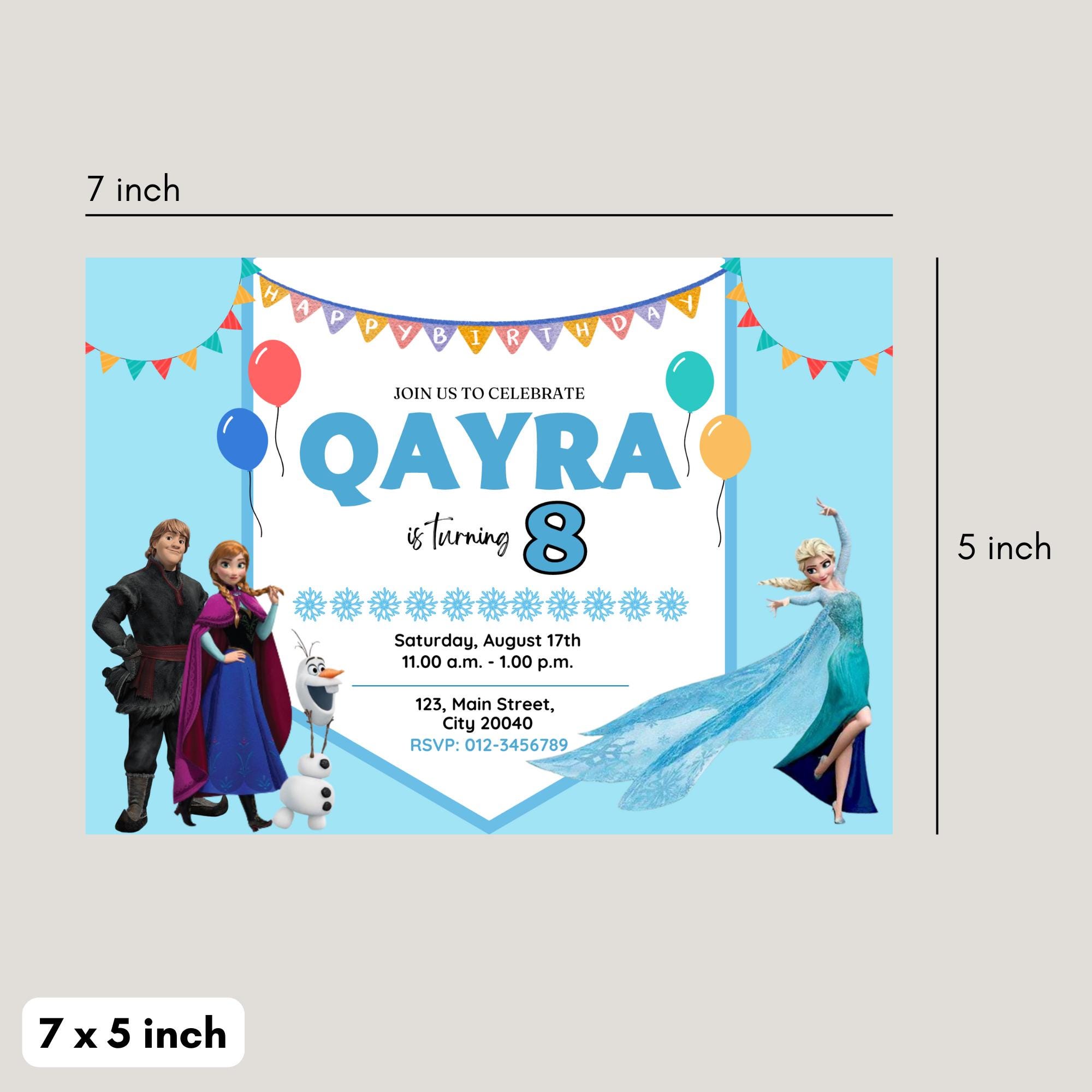 Frozen Birthday Invitation Canva, Frozen Theme Birthday Invitation ...