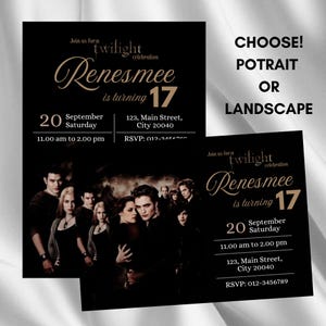Twilight Birthday Invitation, Twilight Birthday, Twilight Birthday Card, Twilight Birthday Invitations, Twilight, Twilight Invitation