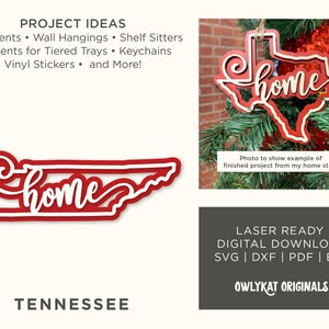 Tennessee | Thuis | Ornament | Teken | Lasergesneden | Digitaal bestand | SVG | Direct downloaden | Gloedforge