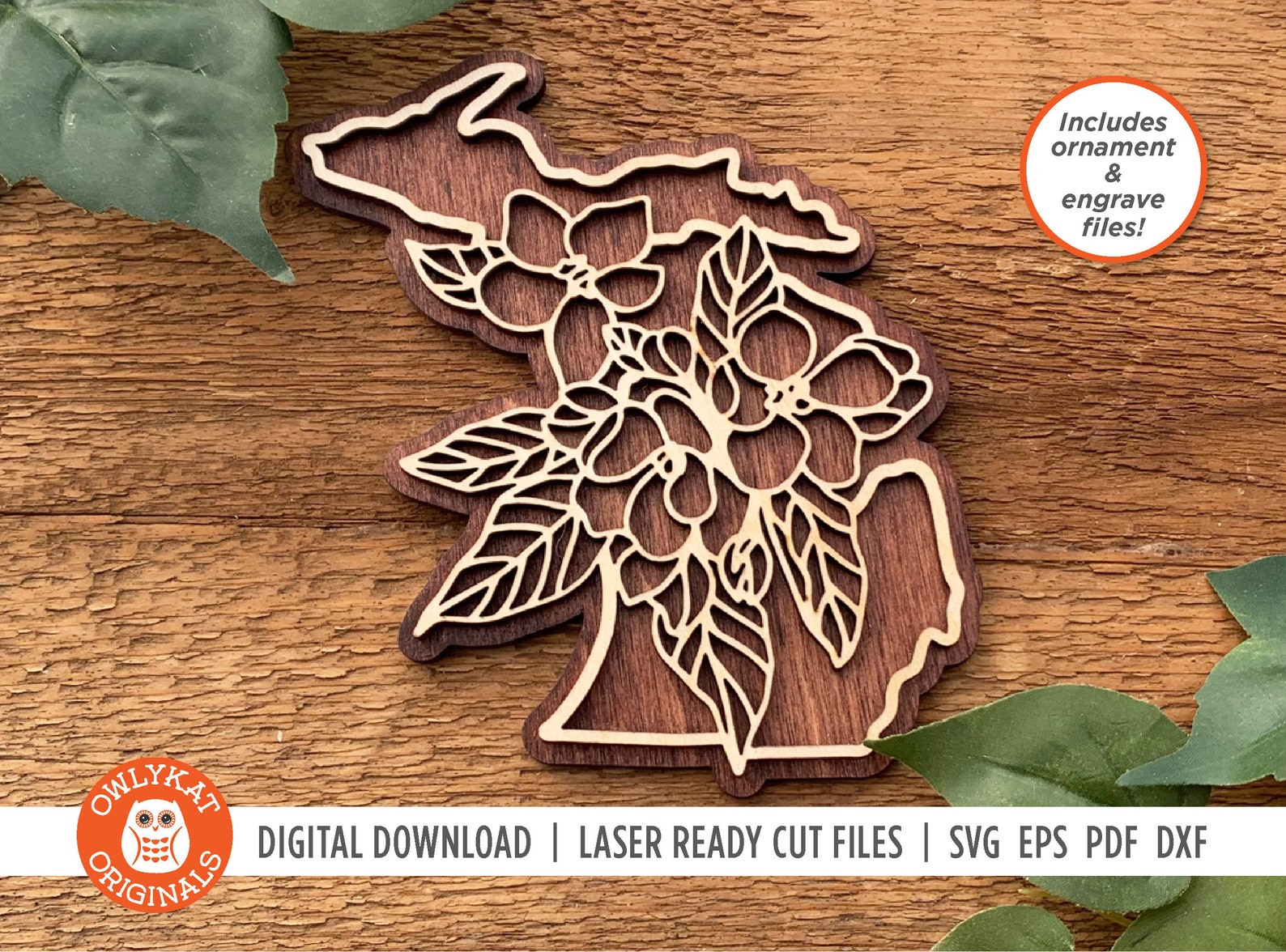Michigan Apple Blossom | State Flower | Ornament | Sign | SVG Laser Cut ...