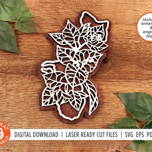 Guam Bougainvilla SVG | Flower SVG | Laser Cut File | State SVG | Guam Ornament | Guam Cut File | Glowforge | Cricut | Silhouette