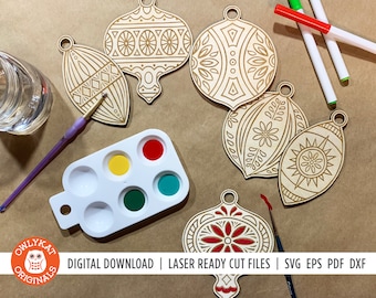 DIY Ornament Kit | Laser Ornament SVG | Christmas Ornament SVG | Laser Cut File | Glowforge Ornament