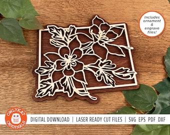 Colorado Columbine | State Flower | Ornament | Sign | SVG Laser Cut File | Digital Download