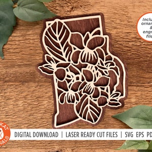 Rhode Island Blue Violet SVG | Flower SVG | Laser Cut File | Rhode Island Ornament | Rhode Island Cut File | Glowforge | Cricut | Silhouette