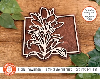 Wyoming Indian Paintbrush SVG | Flower SVG | Laser Cut File | Wyoming Ornament | Wyomins Cut File | Glowforge | Cricut | Silhouette