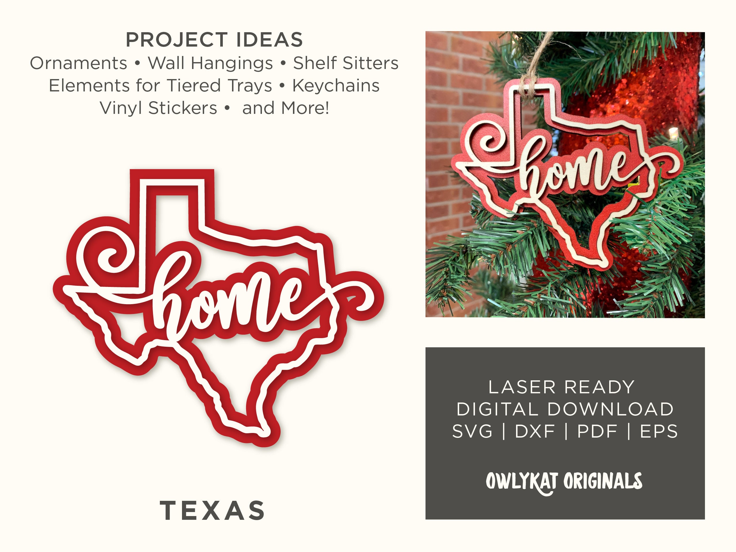 Texas | Home | Ornament | Sign | Laser Cut | Digital File | SVG | Instant  Download | Glowforge - Etsy, image size:2560x1920