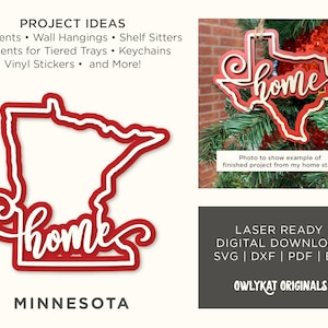 Minnesota | Home | Ornament | Laser Cut | Digital File | SVG | Instant Download | Glowforge