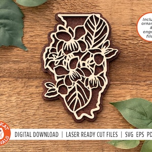 Illinois Common Blue Violet SVG | Flower SVG | Laser Cut File | Illinois Ornament | Illinois Cut File | Glowforge | Cricut | Silhouette