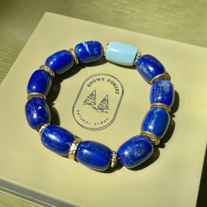 Lapis Lazuli & Turquoise Bracelet: Natural Gemstone, Wisdom, Intuition