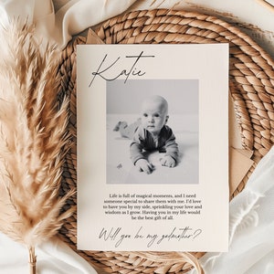 Tarjeta de propuesta de ¿Quieres ser mi madrina?, Tarjeta de propuesta de padrino imprimible, Tarjeta de ¿Quieres ser mi madrina? Editable, Propuesta de madrina