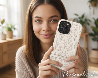 Floral Botanical iPhone Case | Personalized MagSafe Cover, iPhone 13-17