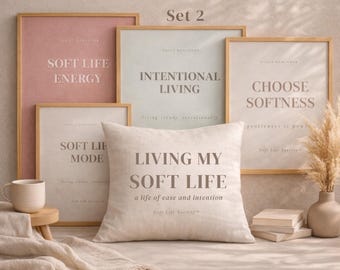 Soft Life Affirmation Prints | Neutral Minimalist Quote Bundle (Set 2)