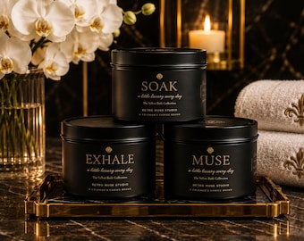 Luxury Spa Candle | Coconut Soy Wax | Matte Black Tin | Home Decor | Self Care Gift
