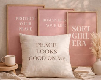 Soft Life Affirmation Wall Art Bundle | Neutral Minimalist Printable Set of 5