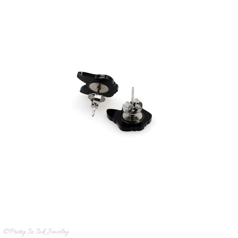 Day of the Dead Sugar Skull Kitty Cat Earrings Cats in Grey THE ORIGINAL