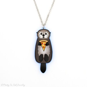 CLEARANCE Sea Otter with Pizza Necklace image 2