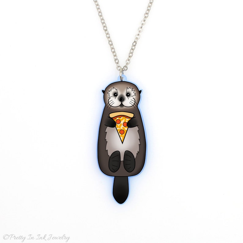 CLEARANCE Sea Otter with Pizza Necklace image 2