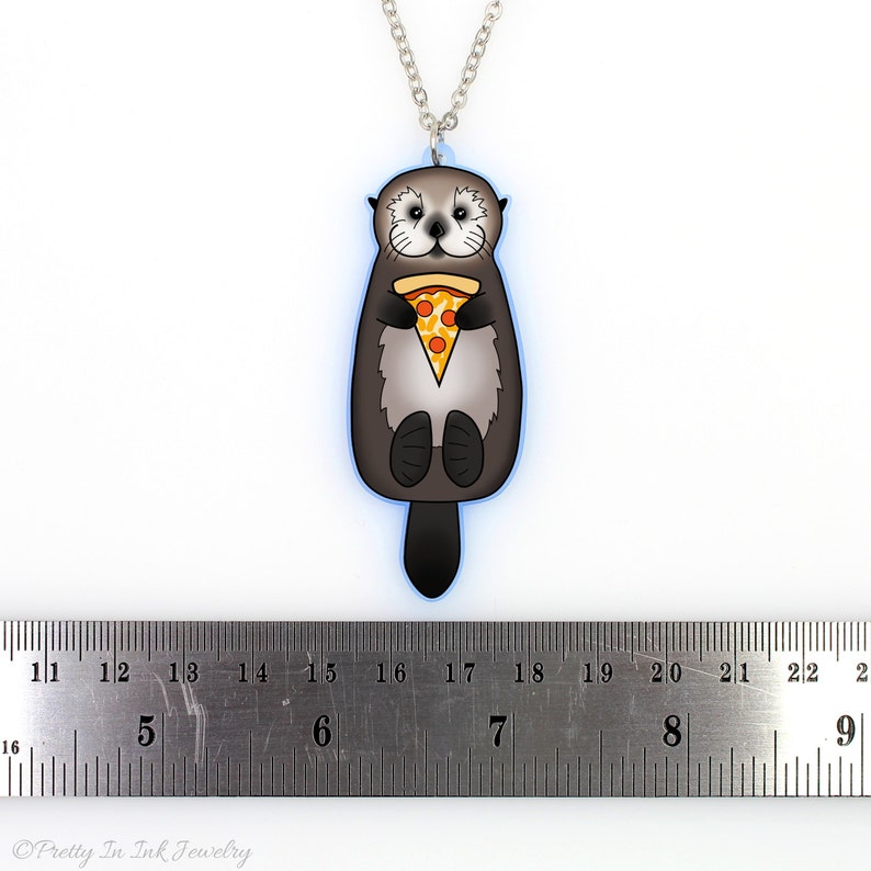 CLEARANCE Sea Otter with Pizza Necklace image 4