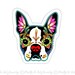 Boston Terrier Sticker - Day of the Dead Sugar Skull Dog - Clear Vinyl Decal 