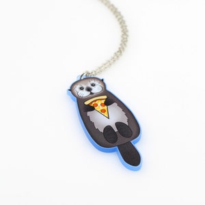 CLEARANCE Sea Otter with Pizza Necklace image 3