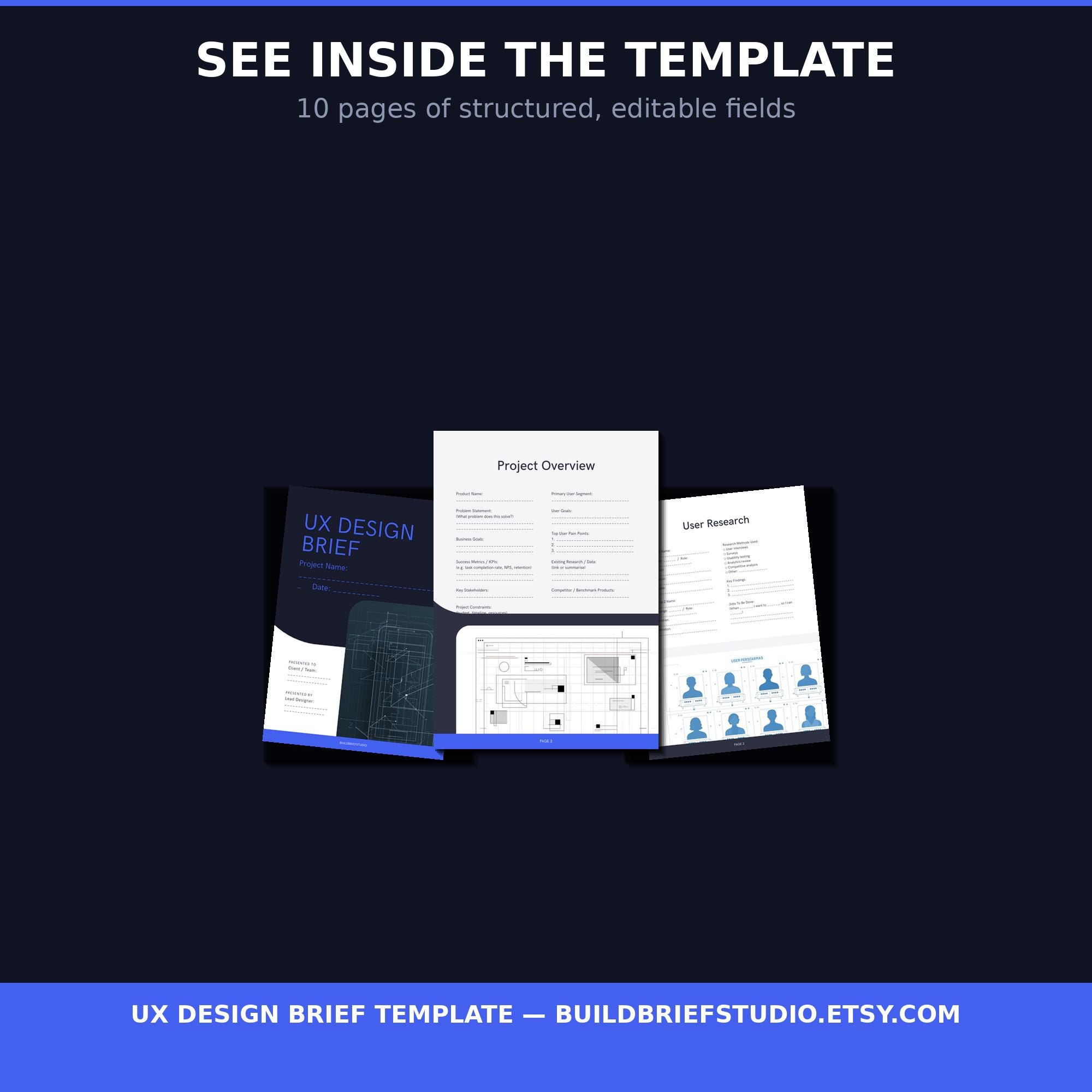 UX Design Brief Template | Figma Designer Client Intake | User Research ...