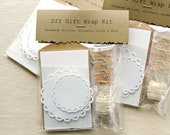 Gift Wrap Kit DIY - Gift Enclosures & Embellishments, Stickers, Baker's Twine, Clothespins, Paper Doilies, Labels, DIY Craft Kit