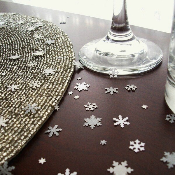 Winter Wonderland Confetti - Snowflake Table Decorations, Winter Wedding Decor