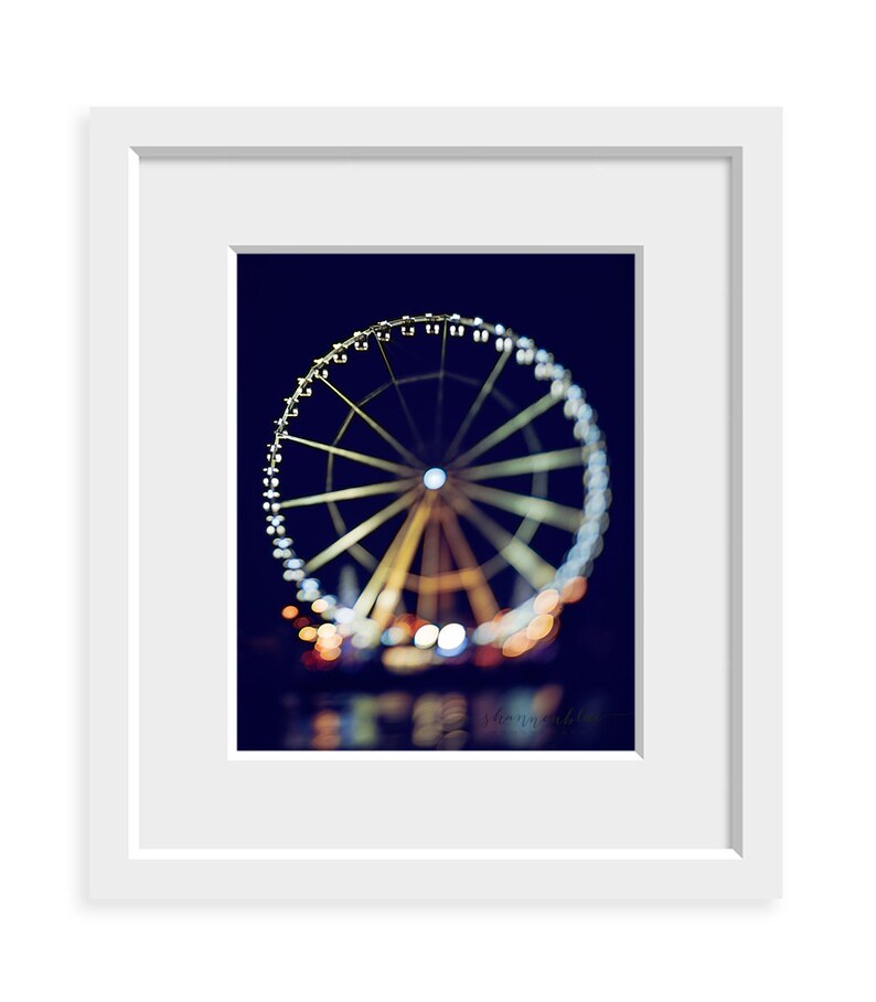 paris photography, ferris wheel print, travel photography, nighttime, tilt-shift, france, paris home decor / la grande roue de paris image 2