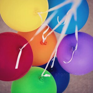 rainbow balloon photography / birthday party, celebration, party, celebrate, happy / party / 8x8 fine art photo image 1