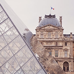 paris travel photography, louvre museum, Musée du Louvre, france, louvre pyramid, french home decor / louvre no. 1 / 8x10 fine art photo image 1