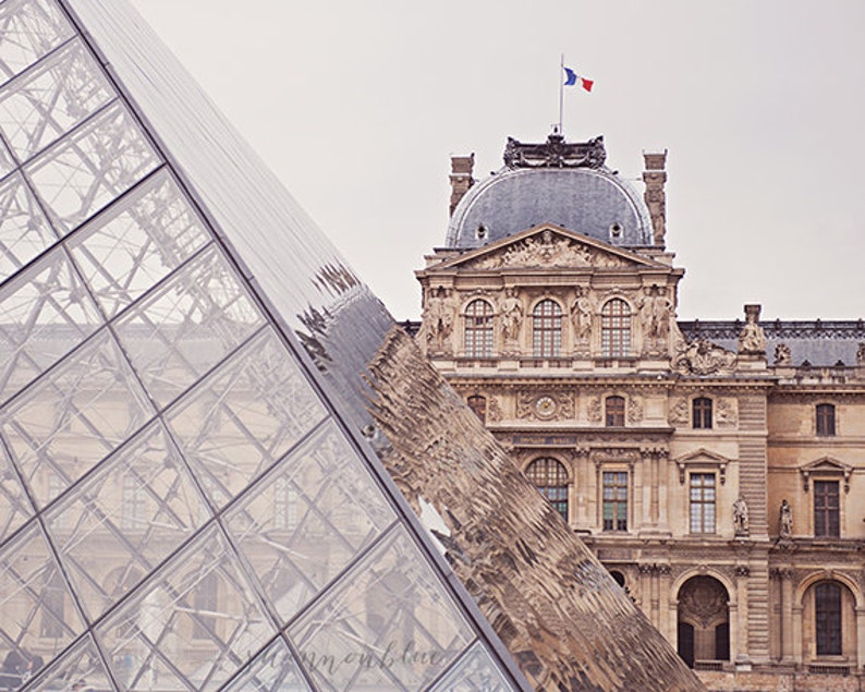 paris travel photography, louvre museum, Musée du Louvre, france, louvre pyramid, french home decor / louvre no. 1 / 8x10 fine art photo image 1