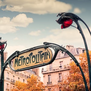paris photography, metropolitan, metro sign, france, art nouveau, travel photography, french home decor / metro no. 2 / 8x10 fine art photo