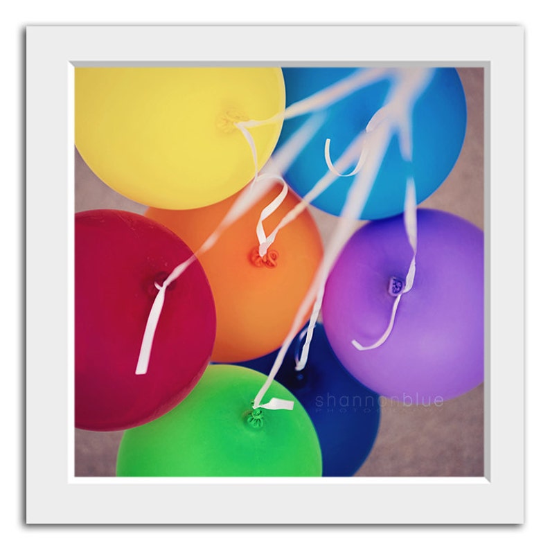 rainbow balloon photography / birthday party, celebration, party, celebrate, happy / party / 8x8 fine art photo image 2