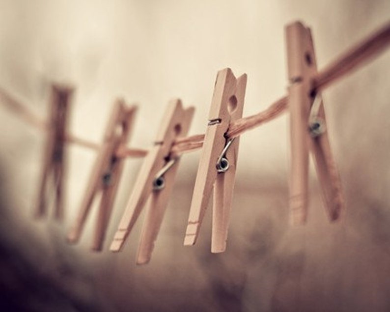 Clothespins Photography / Clothes Pin, Rustic, Earth Tones, Neutral