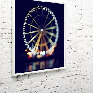 paris photography, ferris wheel print, travel photography, nighttime, tilt-shift, france, paris home decor / la grande roue de paris image 4