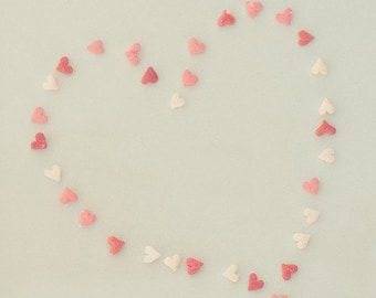 valentines day heart photography / love, valentine, romantic, pastel, candy, pink, blue / heart of hearts / 8x8 fine art photo