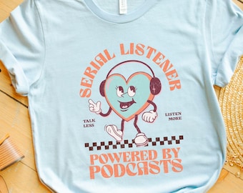 Retro Podcast Shirt, Podcast Fan T-Shirt, Unisex Adult Tee, Gift Podcast Fan, Podcast Lover Shirt, True Crime Show, Retro Podcast Merch
