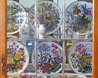 Vintage Flowers of the Month Plate Collection - Complete Set of 12, Botanical Art Collector's Plates