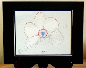 Daffodil - Watercolor, Matted Altered Photo Print